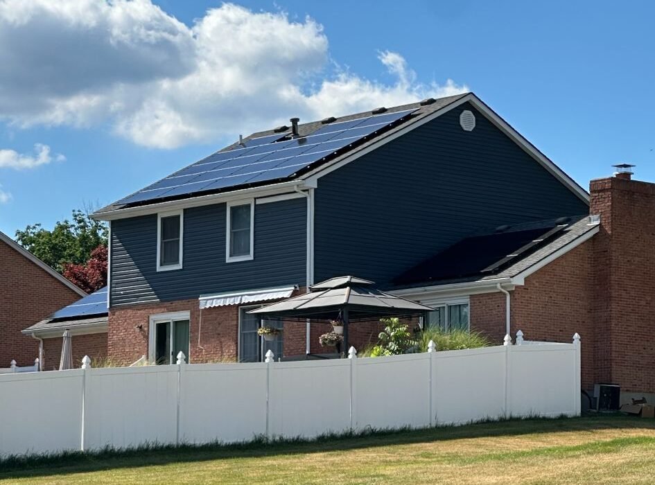 Solar panel installation in progress
