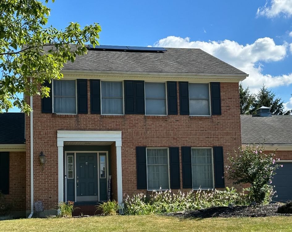 Finished solar system on a Northeast Ohio residence